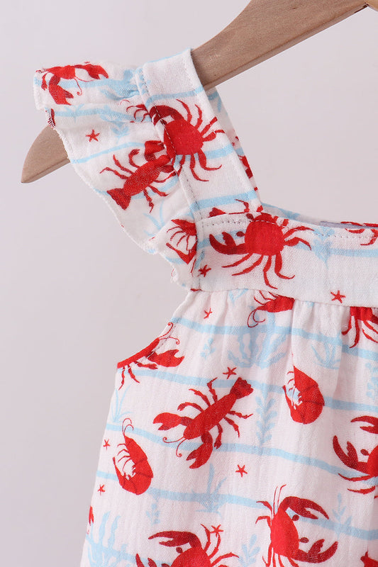 Lobster print muslin bloomer set
