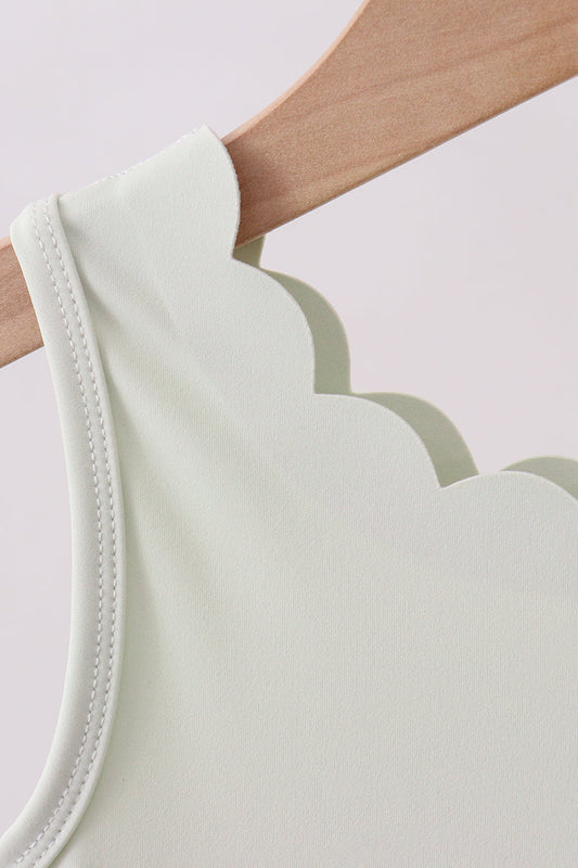 Sage scalloped active dress