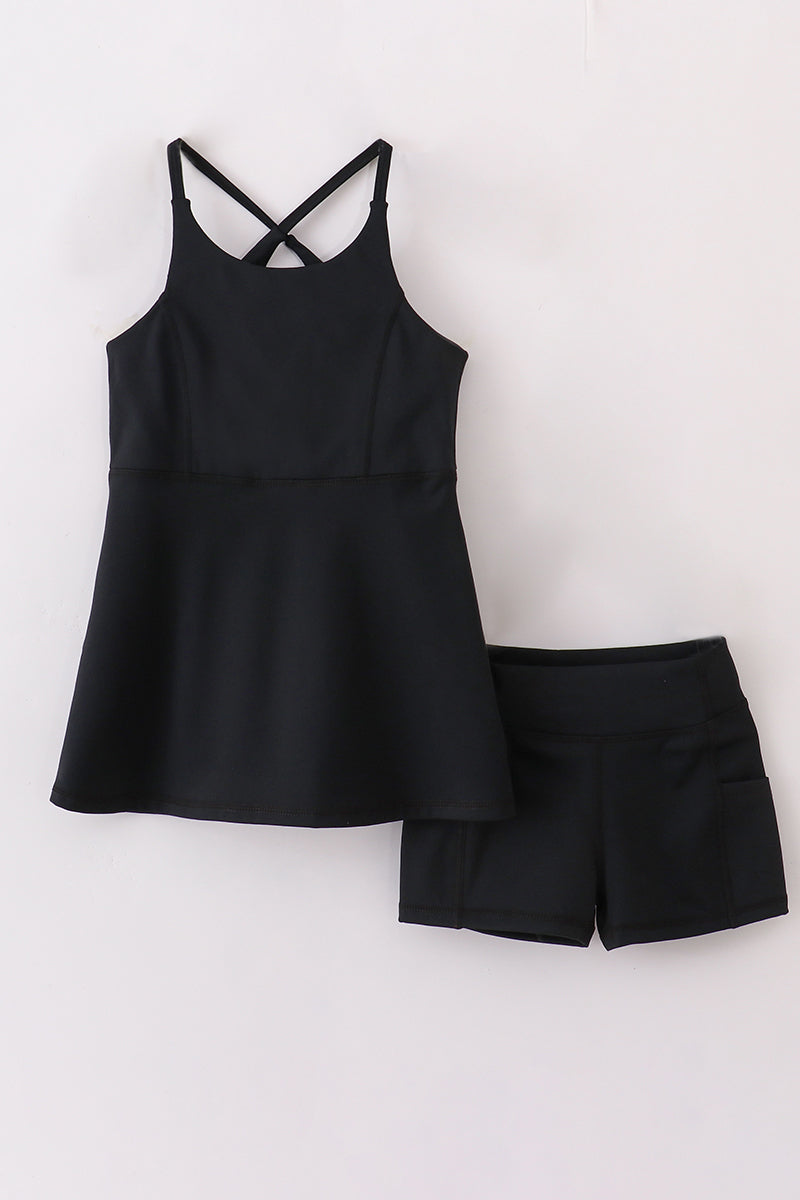 Black girl mom&me 2pc active dress