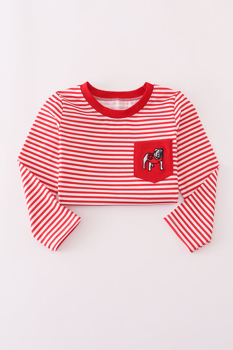 Georgia embroidery stripe top