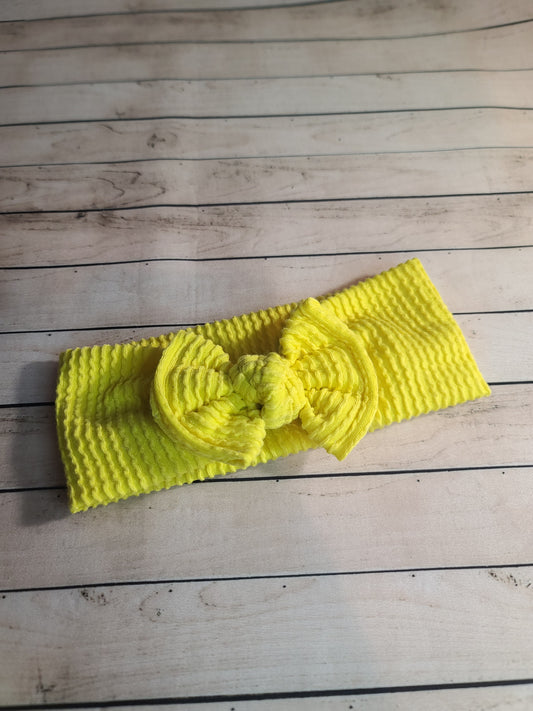 Knotted Twist Headband Yellow Rib