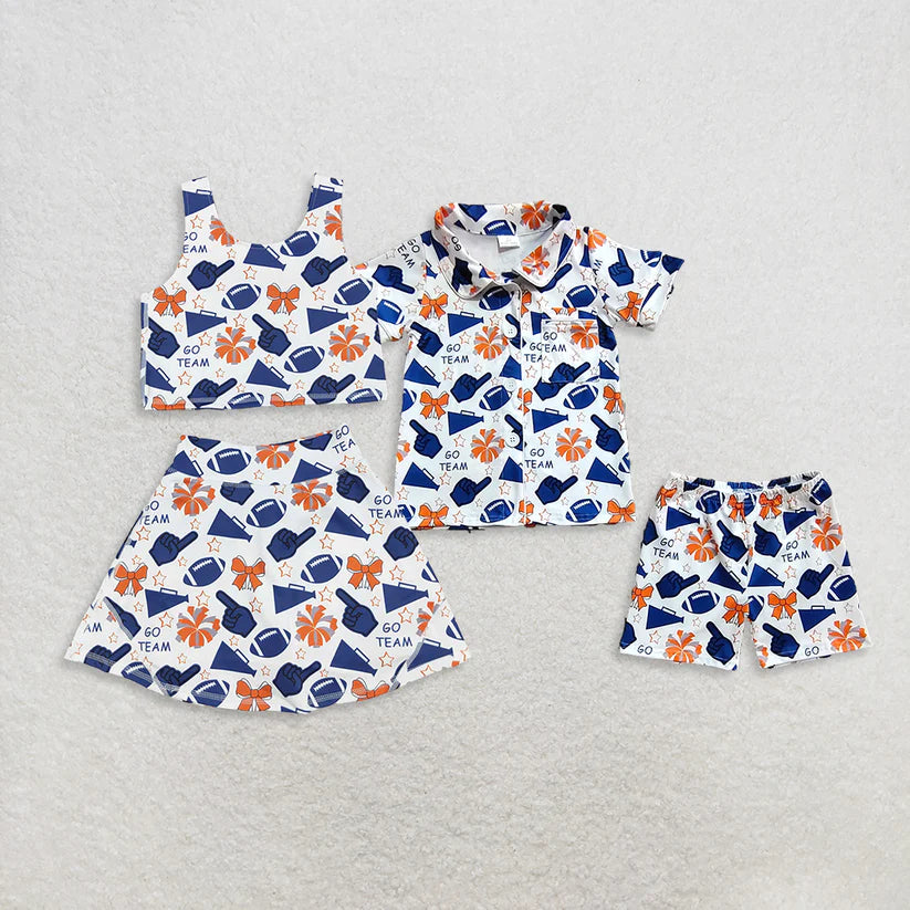 Blue & Orange Go Team Sibling Set