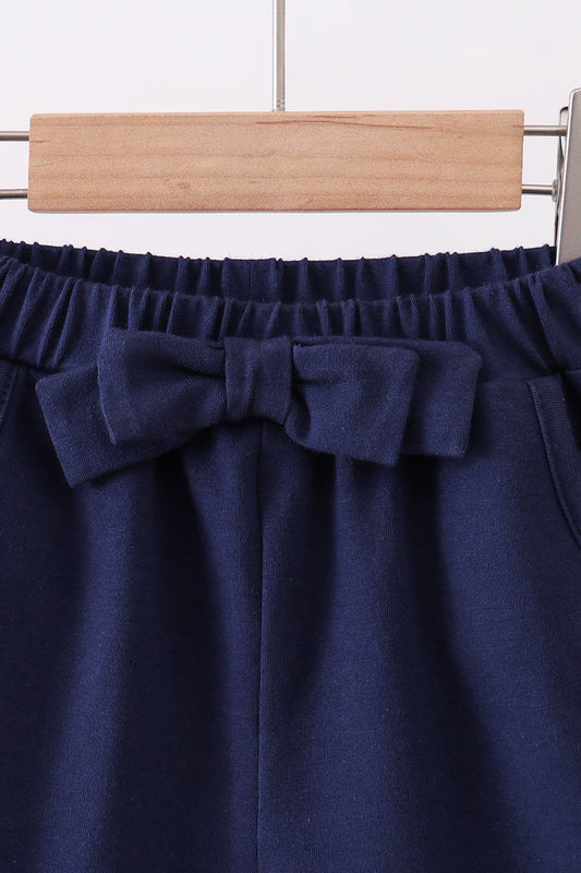 Premium Navy bow shorts