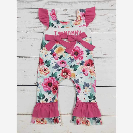 I love mommy floral romper