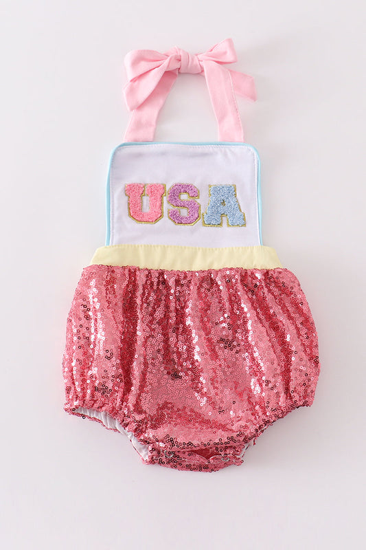 USA Pink Sequin Bubble