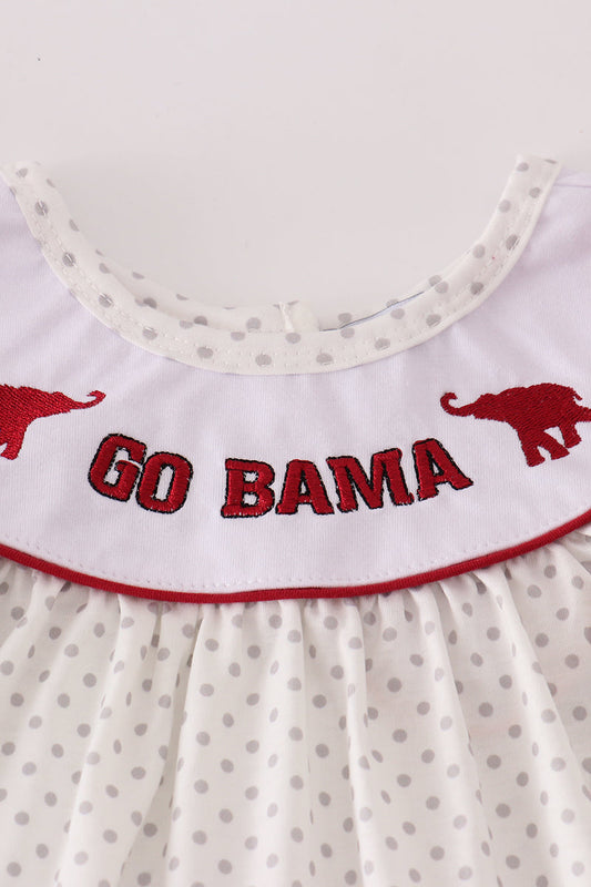 Maroon Alabama embroidery dot ruffle pants set