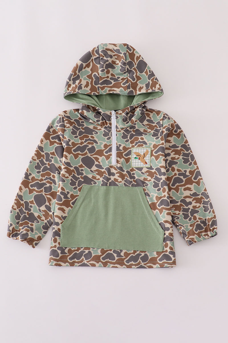 Camouflage duck embroidery hoodie