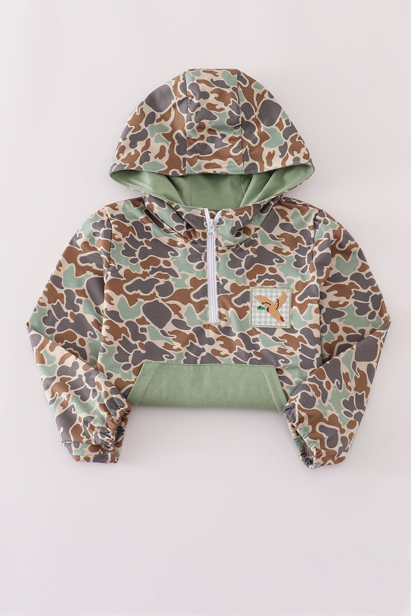 Camouflage duck embroidery hoodie