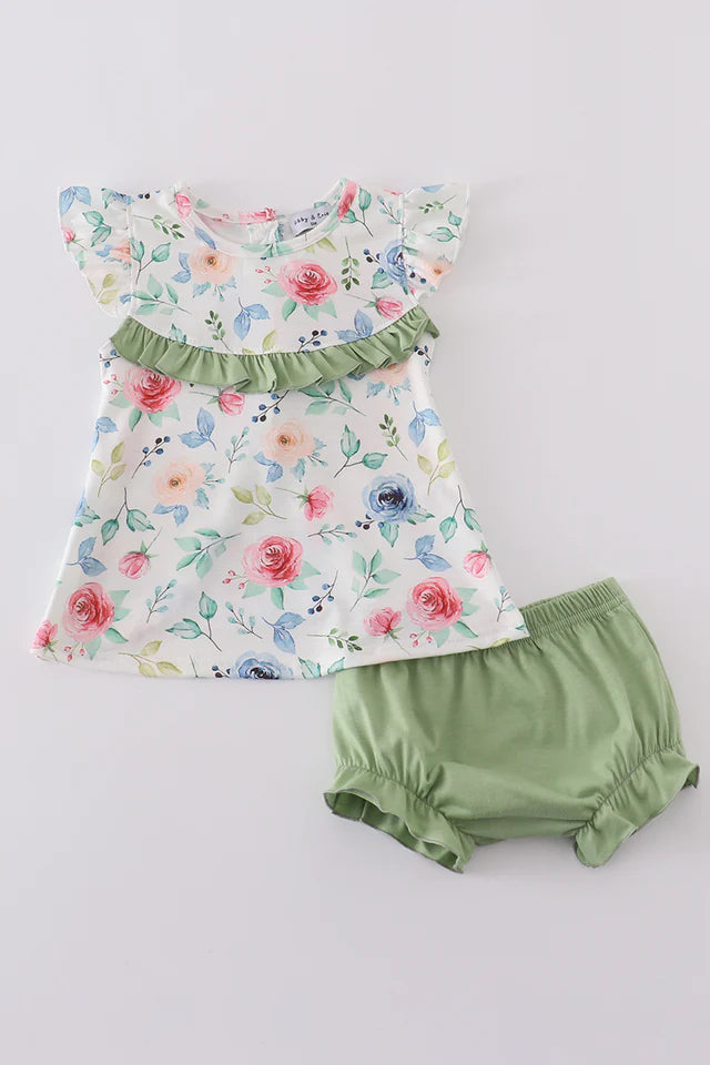 Floral Garden Rose Bloomer Set