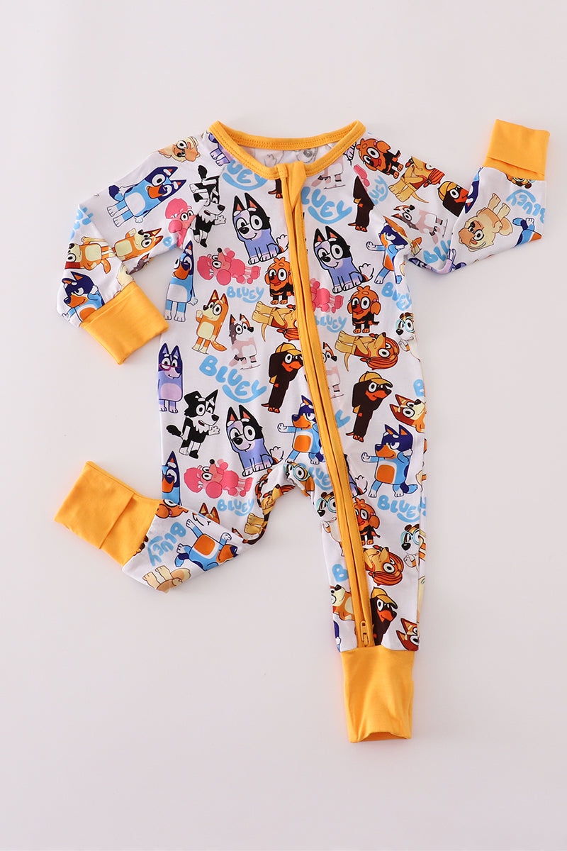 Character print bamboo pajamas romper