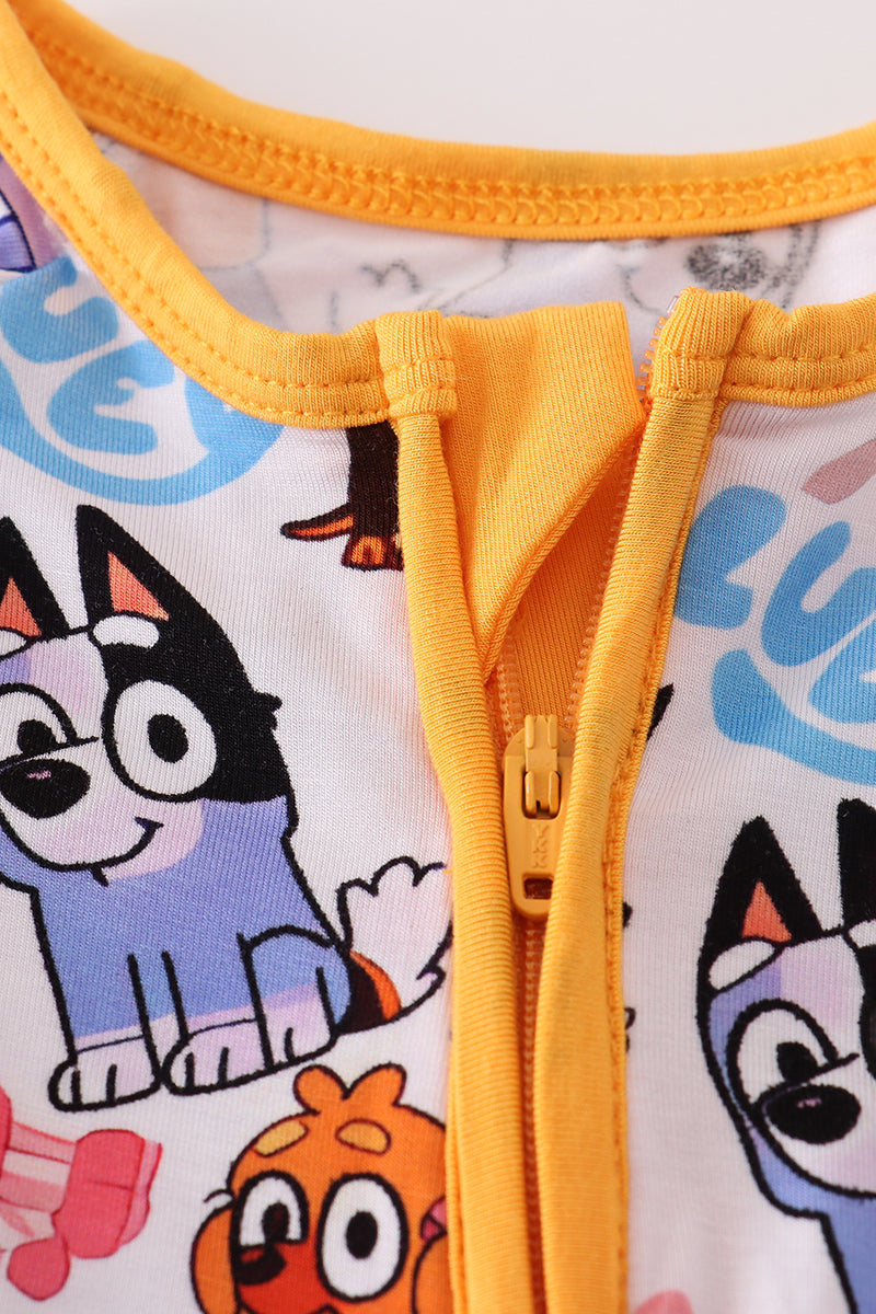 Character print bamboo pajamas romper