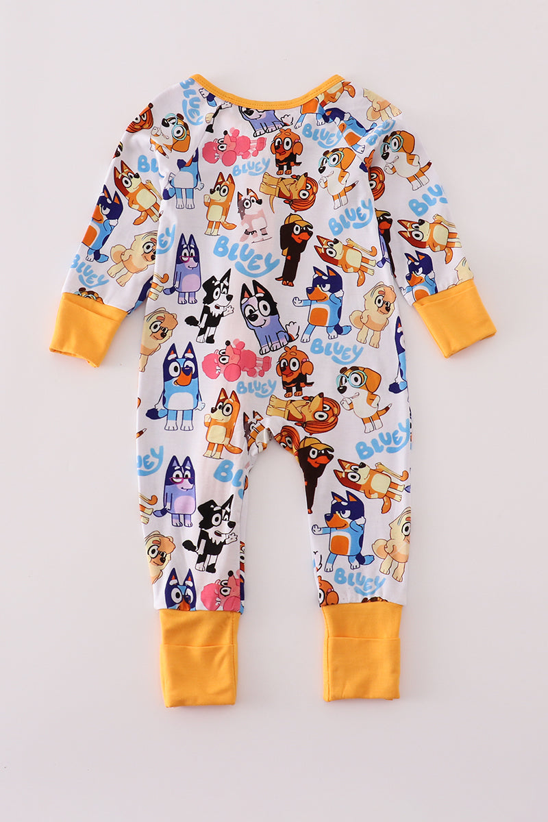 Character print bamboo pajamas romper