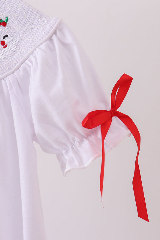 White santa claus smocked bubble
