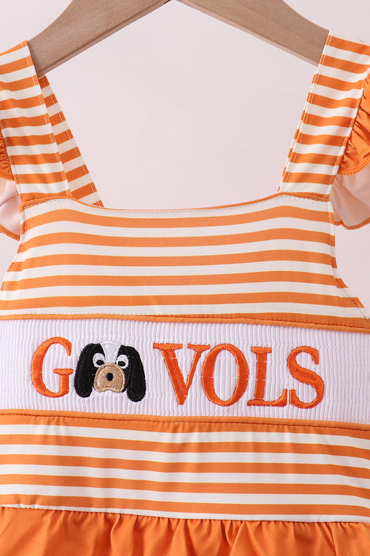 Tennessee Go vols smocked stripe swimsuit