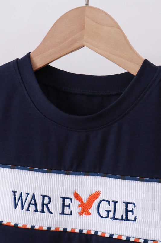 Auburn war eagle smocked short set