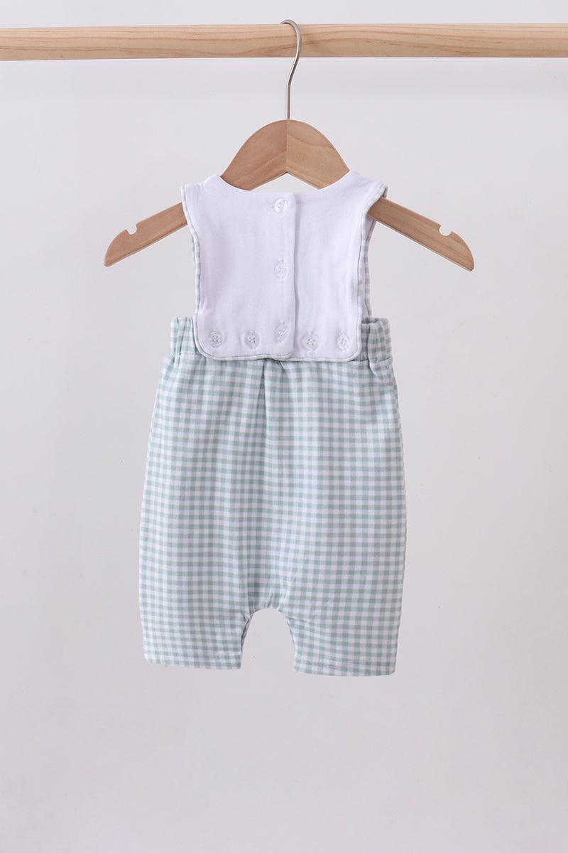 Blue cross embroidery gingham jonjon