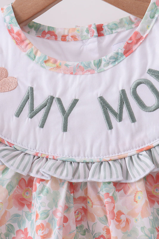 Floral I love my mom embroidery bloomer set