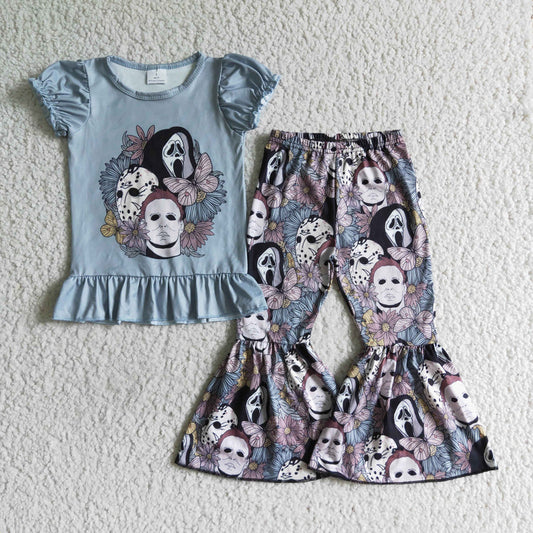Spooky Floral Halloween Bell Set