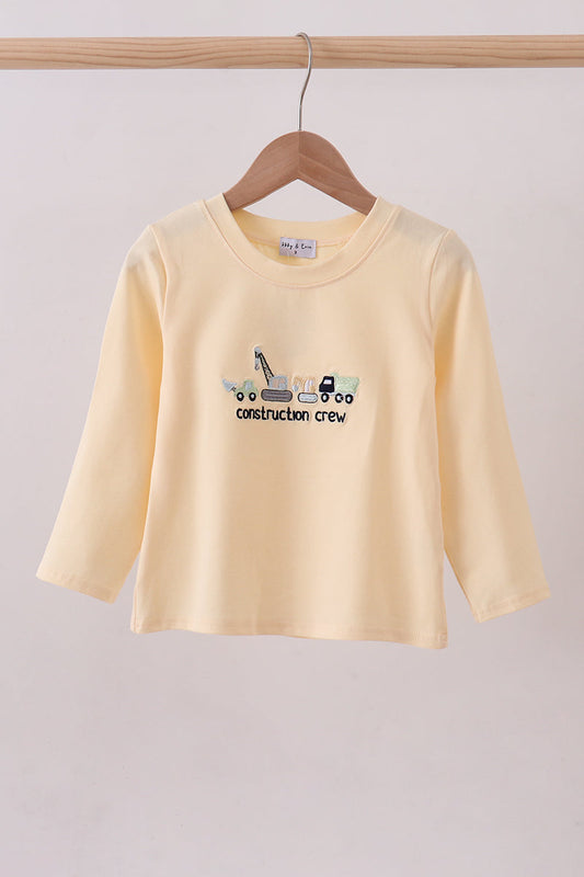 Beige construction embroidery top
