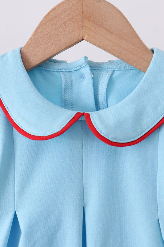 Blue character embroidery bloomer set