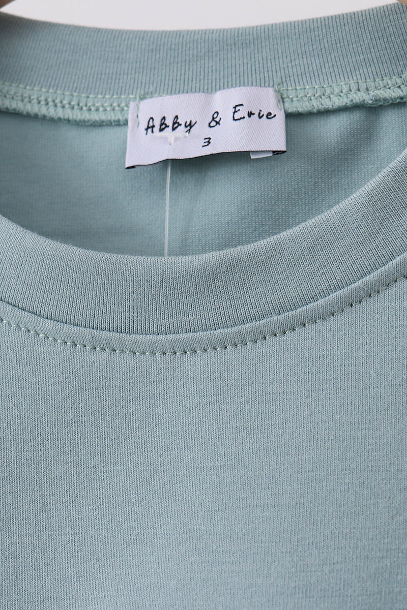 Blue bunny embroidery top