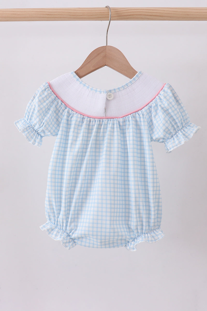 Blue golf cart smocked bubble