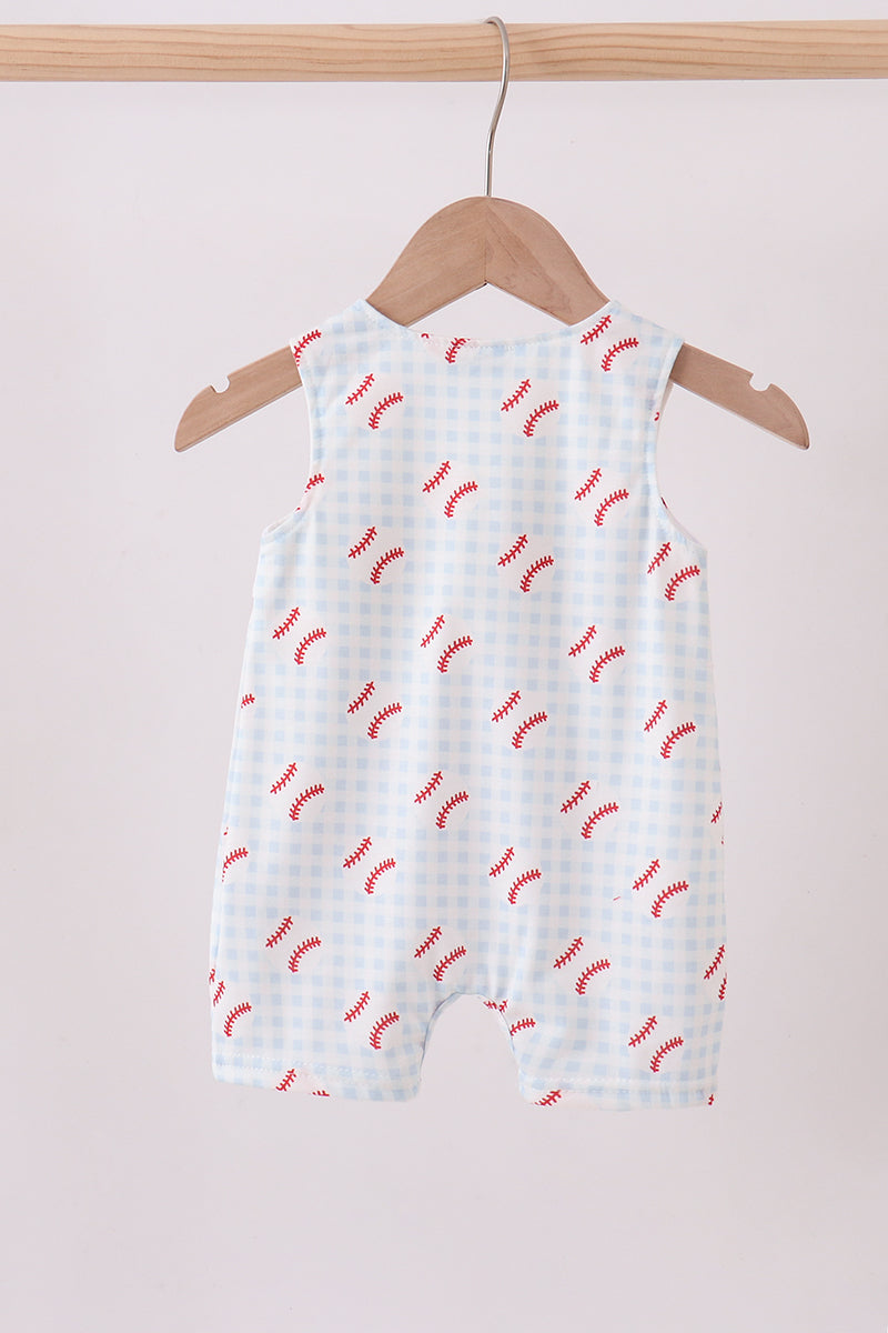 Baseball applique gingham jonjon