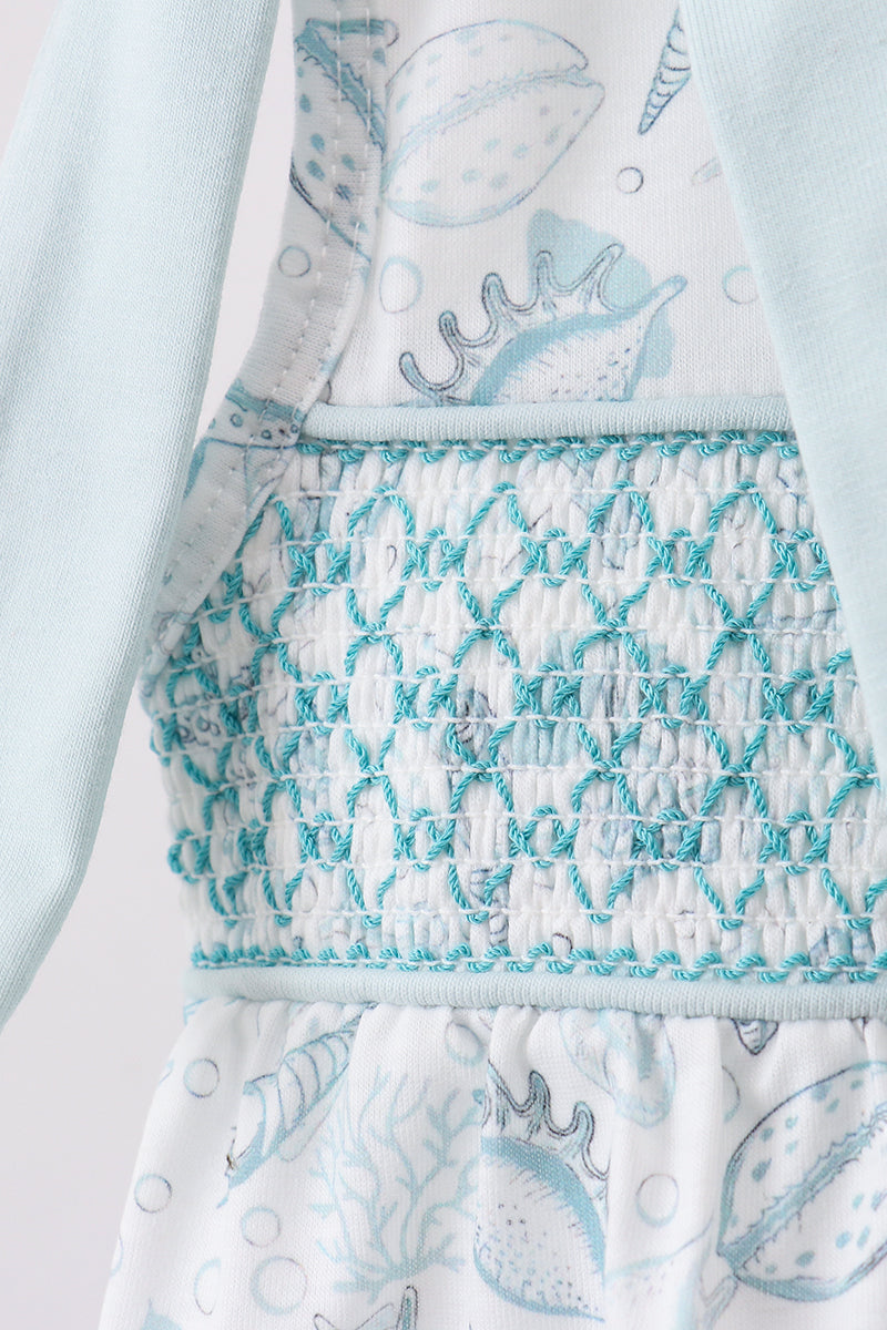 Sea shell smocked bubble