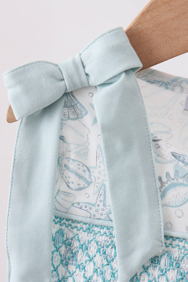 Sea shell smocked bloomer set