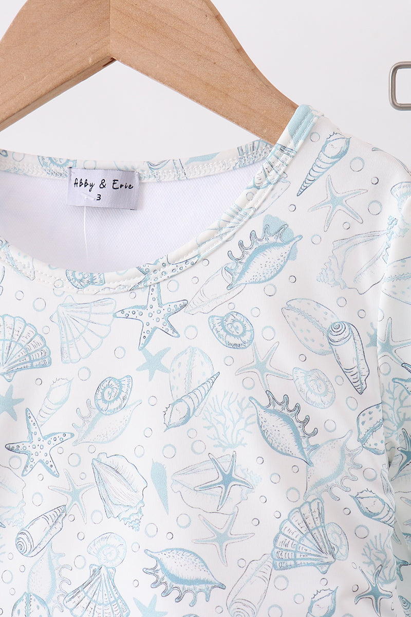 Sea shell  ruffle 2pc swimsuit