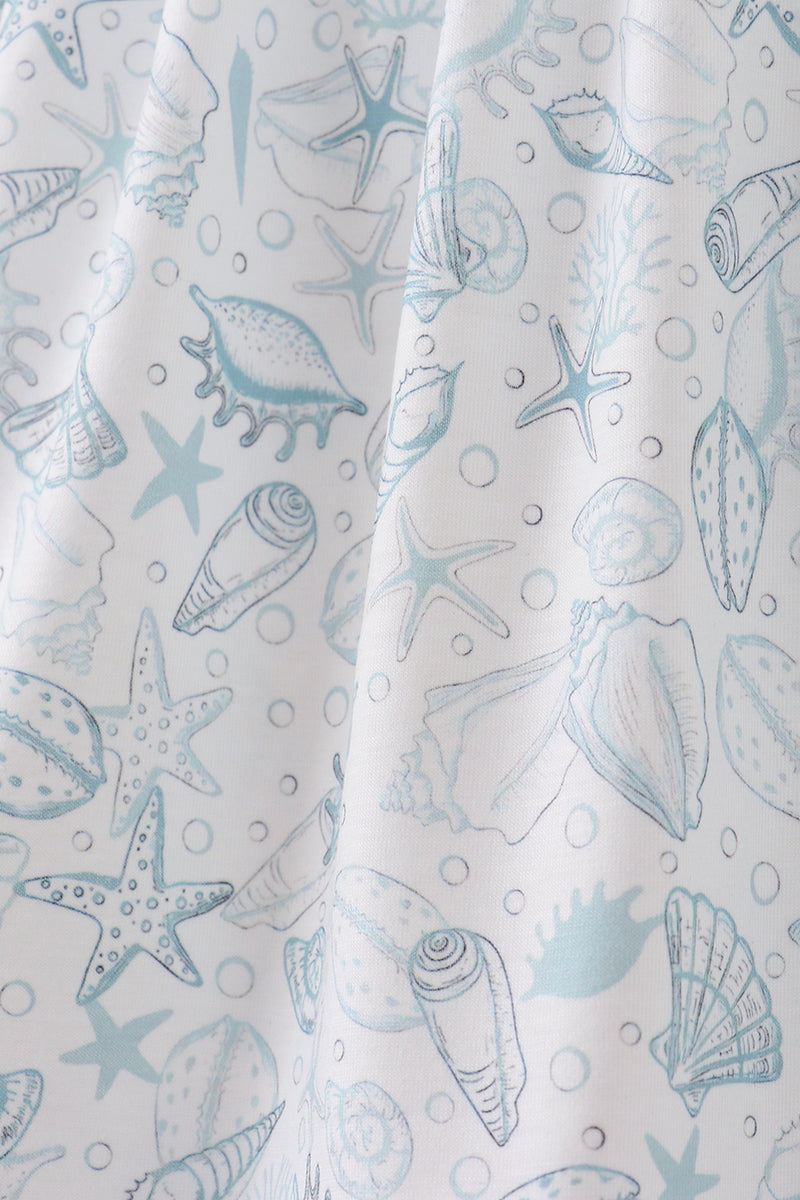 Sea shell  ruffle shorts set