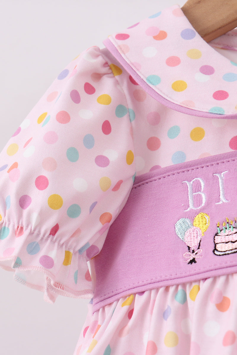 Purple birthday embroidery bloomer set
