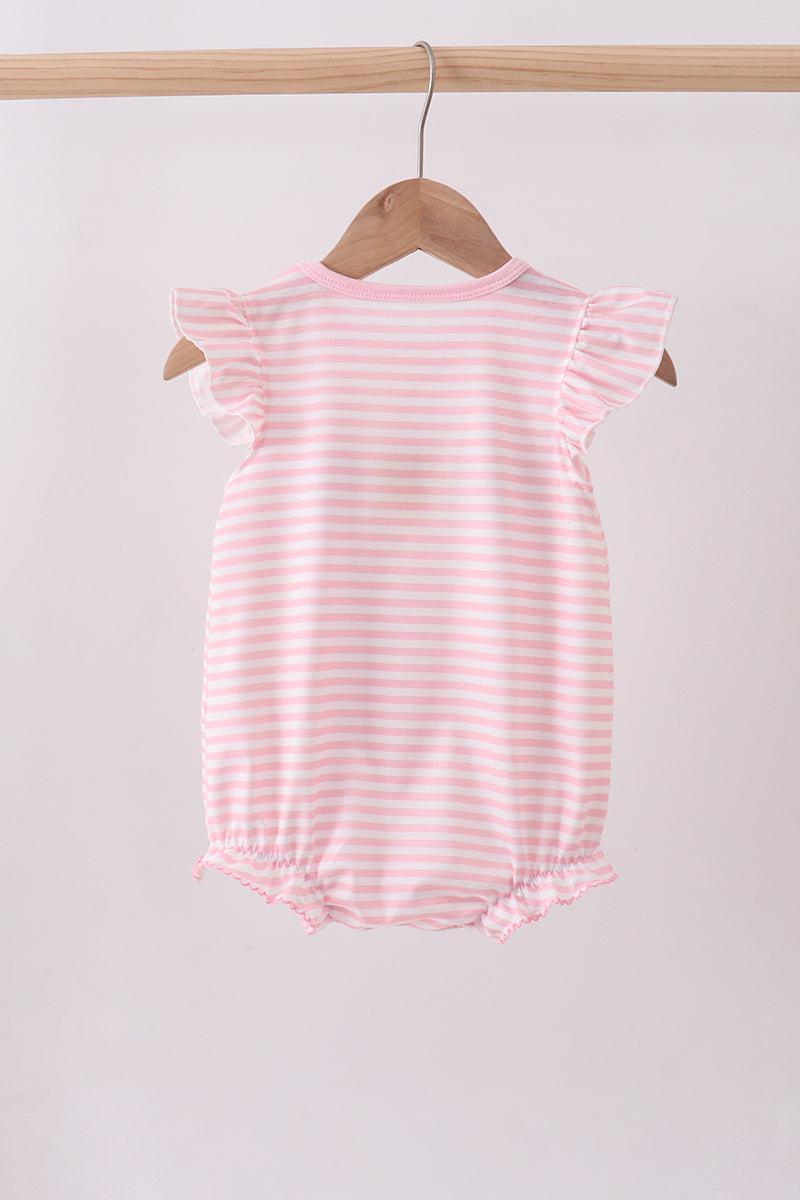 Pink character french knot ruffle bubble