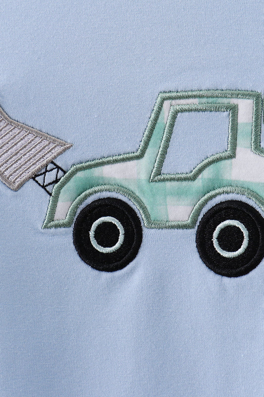 Blue engineering vehicle applique bubble