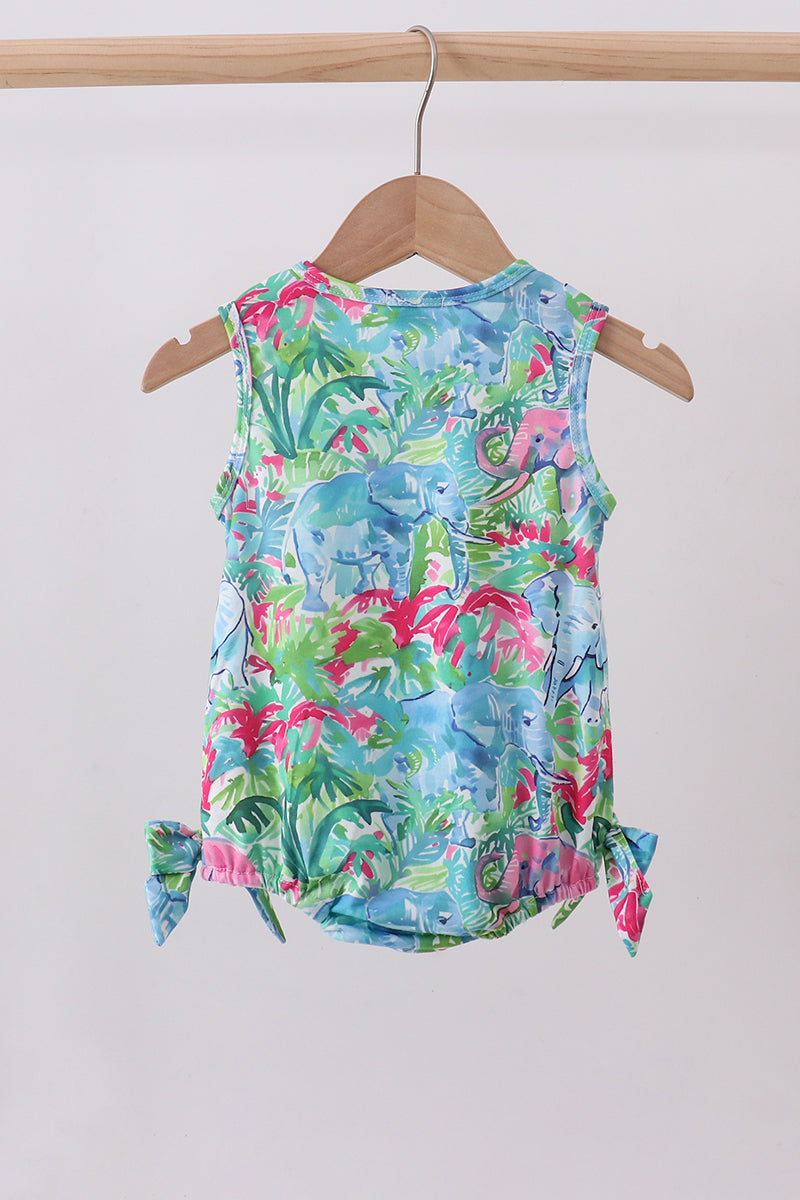 Green tropical garden bow bubble