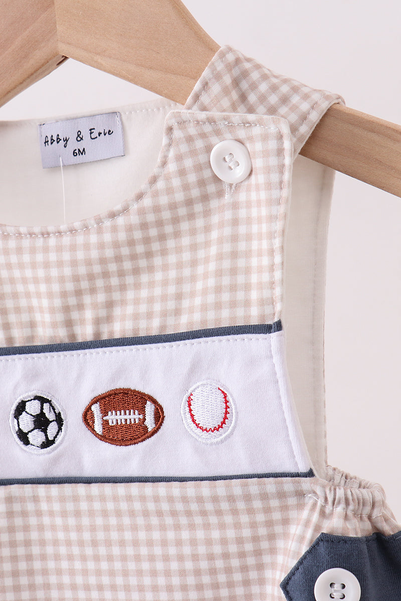Sports ball embroidery gingham jonjon