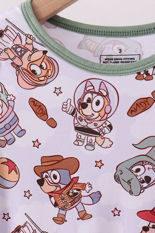 Sage character bamboo pajama shorts set