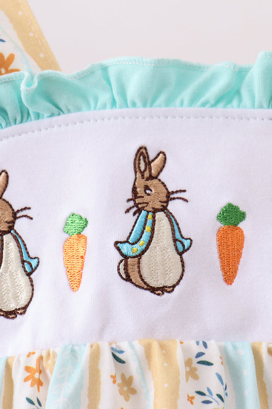 Floral bunny embroidery ruffle bubble