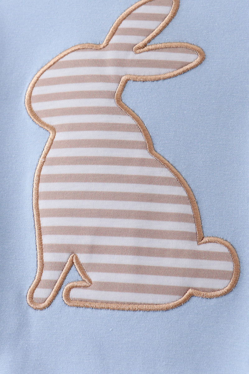 Blue bunny applique bubble