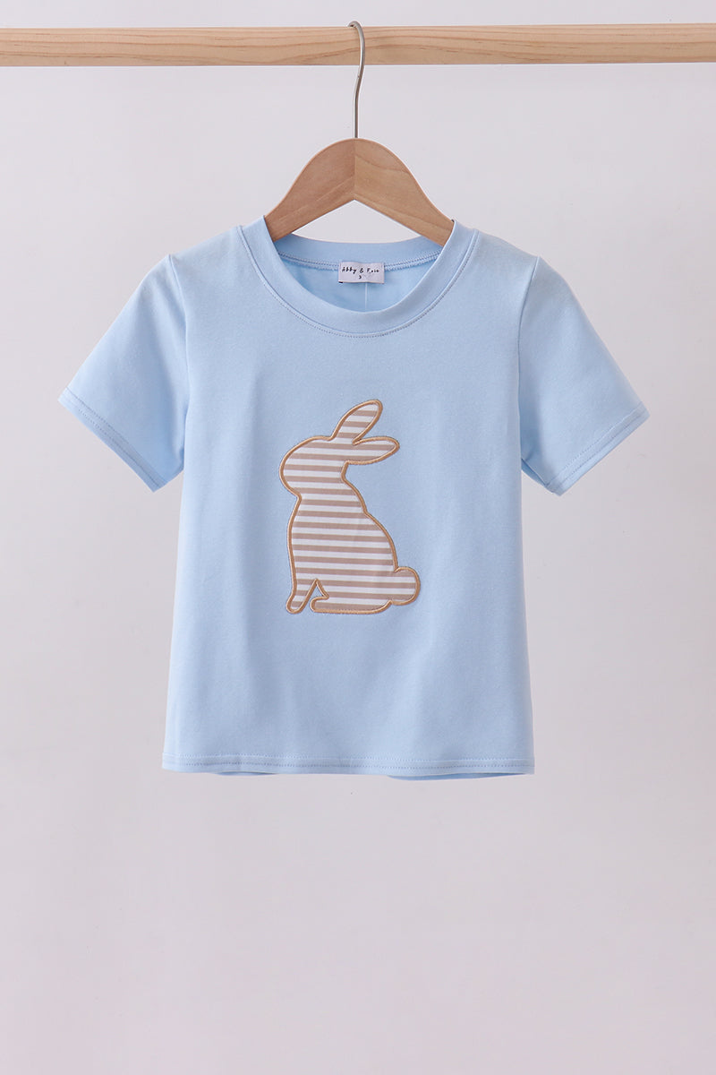 Blue bunny applique top