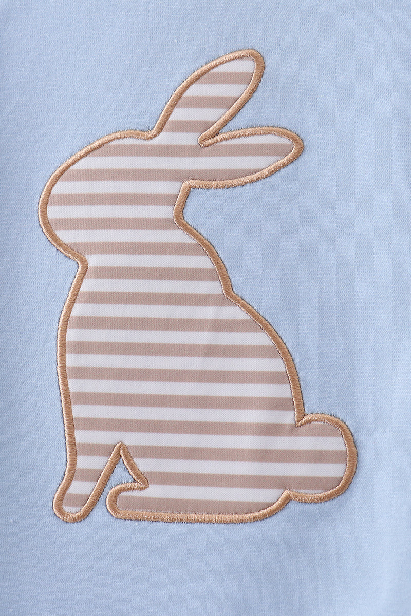 Blue bunny applique top