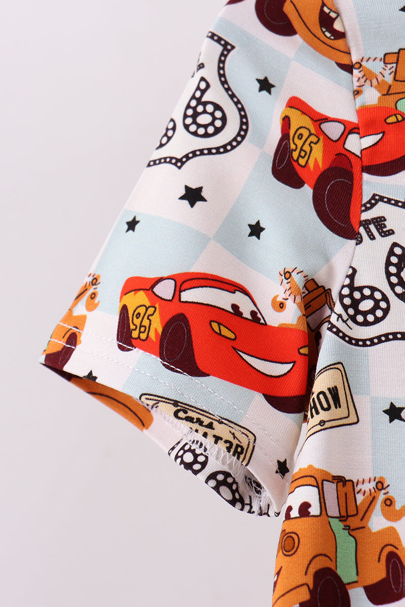 Red character bamboo pajama set