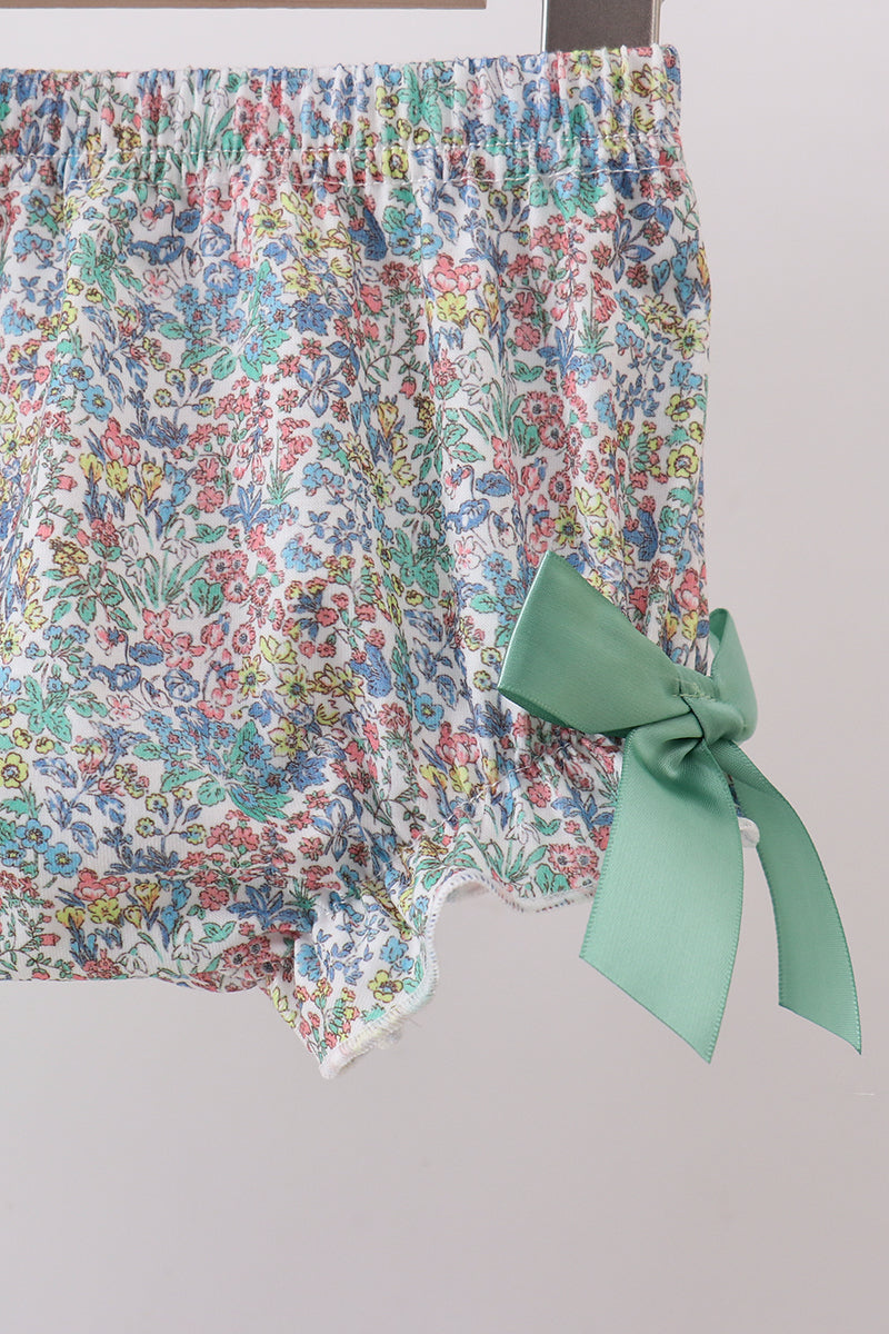 Sage bunny applique bloomer set