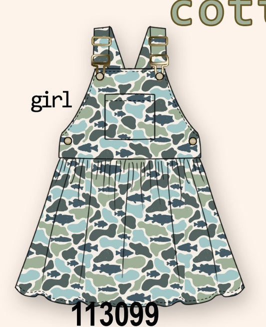 Camouflage denim dress