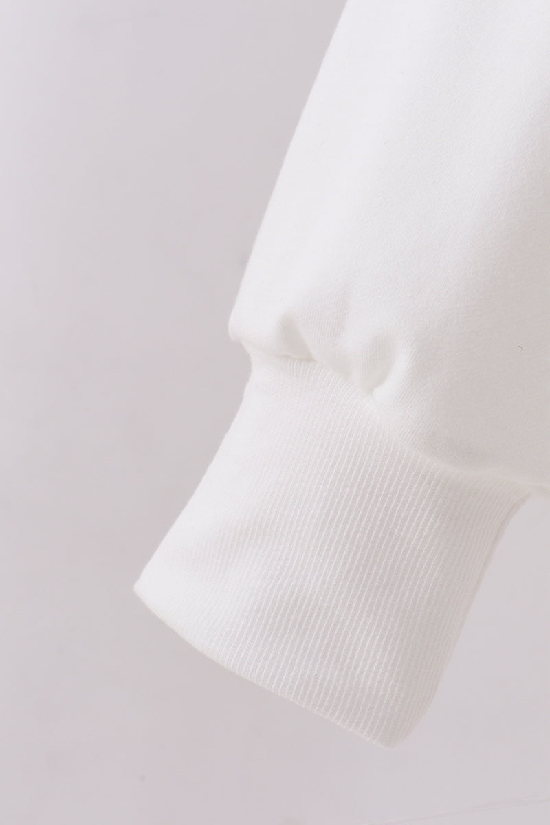 Cream Patriotic hand-sewn bow mom&me sweatshirt