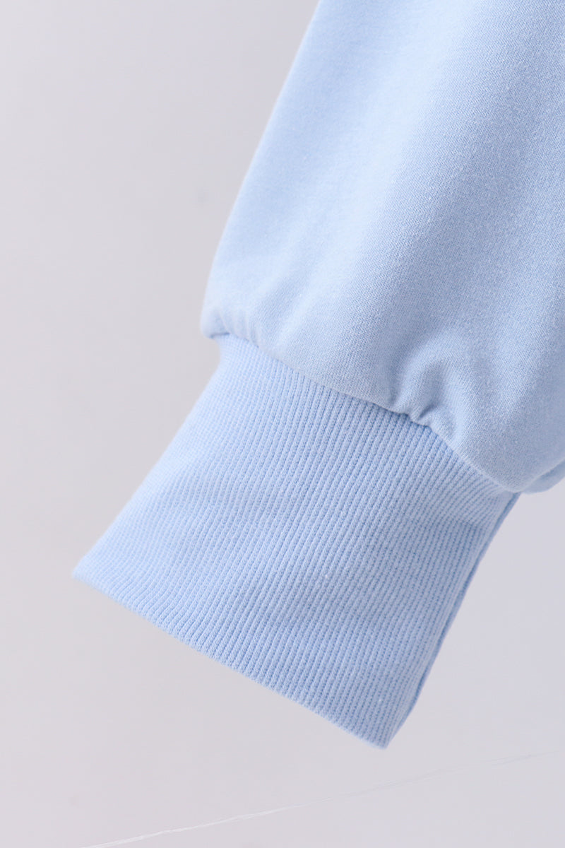 Blue Patriotic hand-sewn bow mom&me sweatshirt