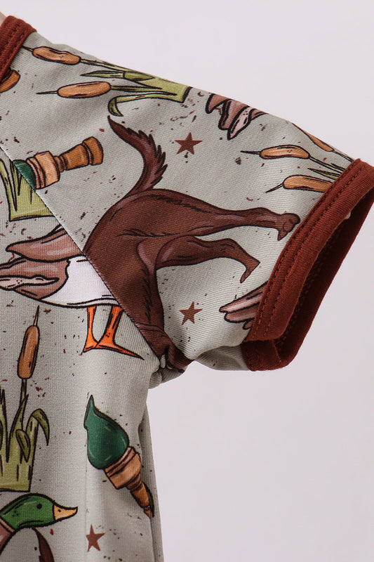 Duck dog hunting bamboo romper