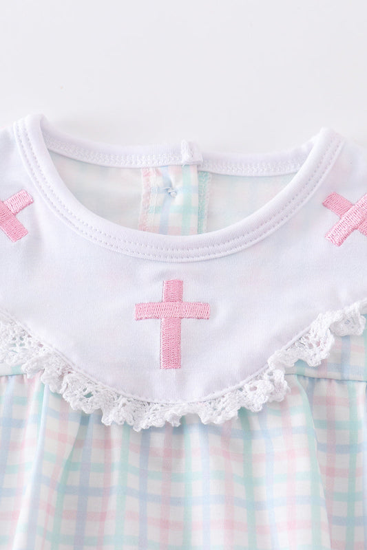 Cross embroidery girl bubble