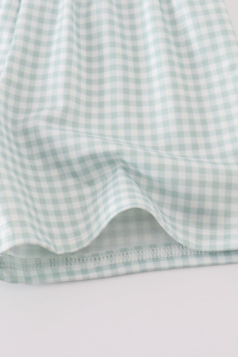 Green gingham boy set