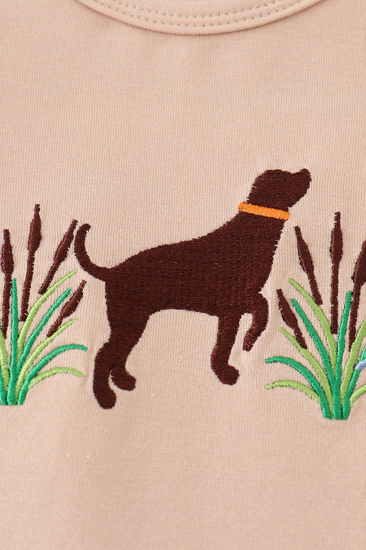 Camouflage hound embroidery ruffle bubble